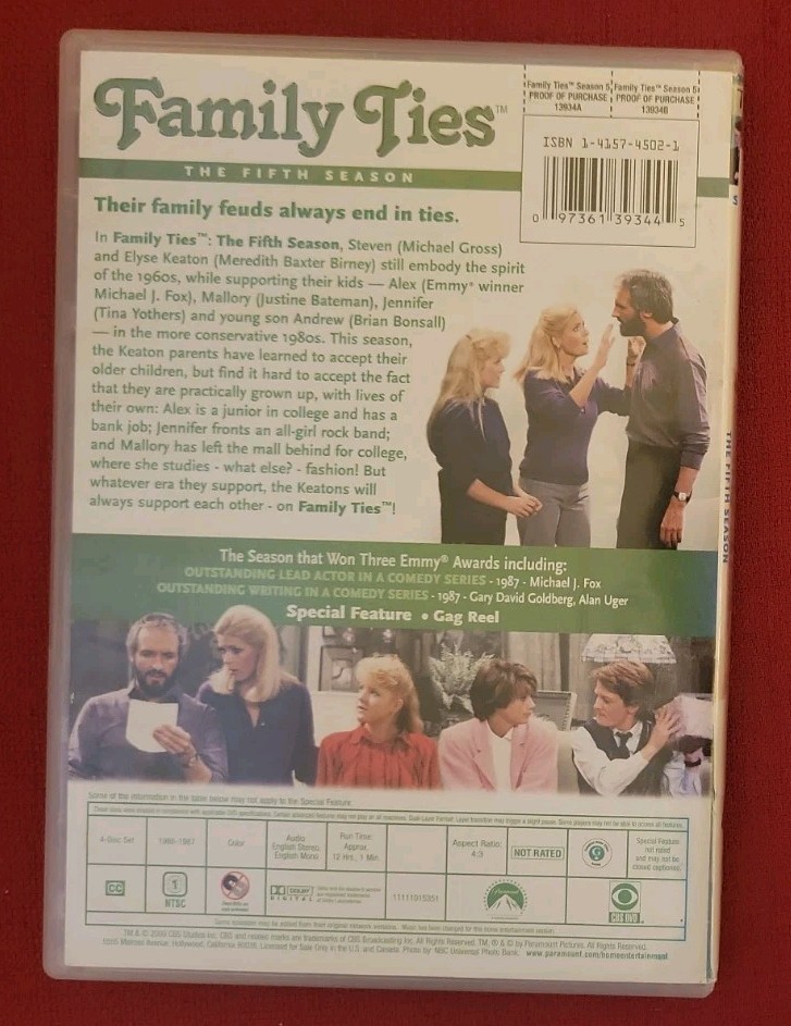Family Ties: Season 1 2 3 4 5 Michael J. Fox DVD FORMER LIBRARY Justine Bateman