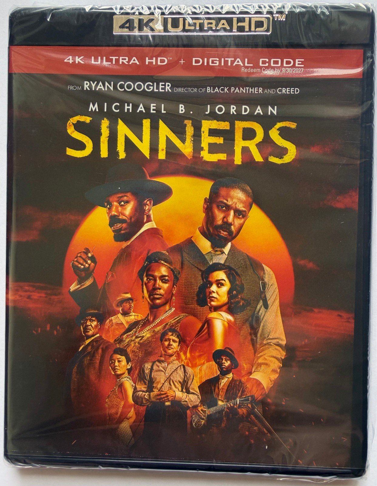 Sinners 4K Ultra HD + Digital Code. New and Factory Sealed. No Slipcover.