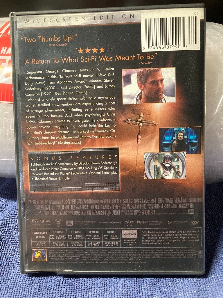 Solaris (DVD, 2003, Widescreen Version) – FREE SHIPPING