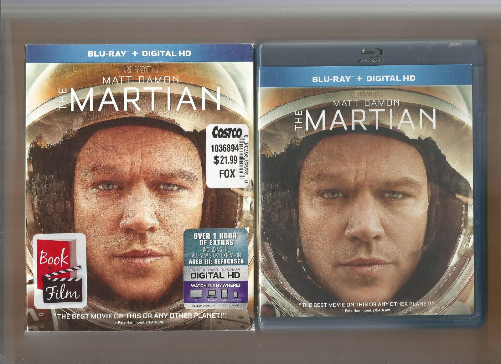 The Martian (Blu-ray, Slipcover, 2015) ~ Matt Damon ~ Kristen Wiig ~ Good
