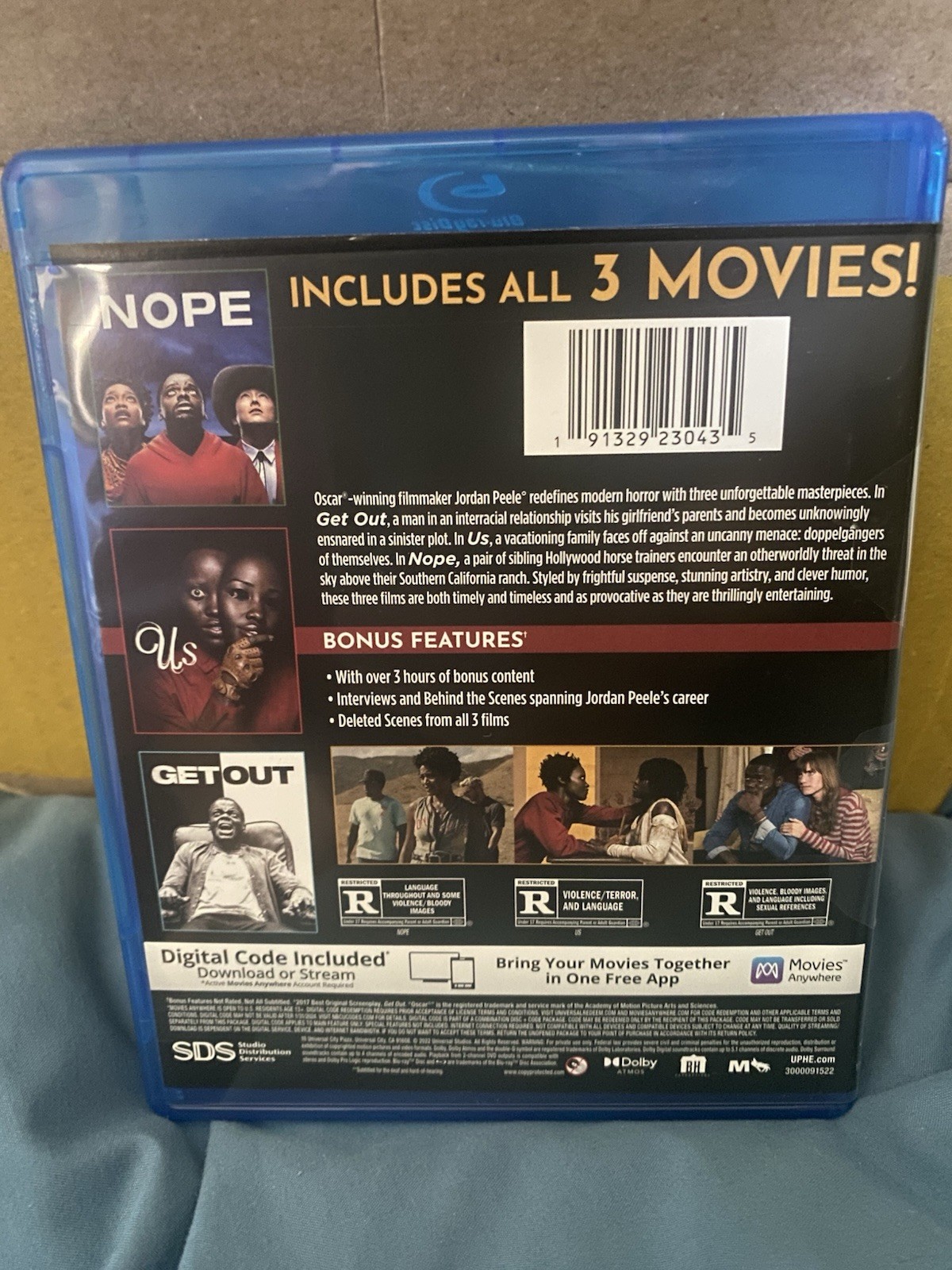 Jordan Peele 3 Movie Collection Nope – Get Out – US – Blu-ray ( NO Digital )