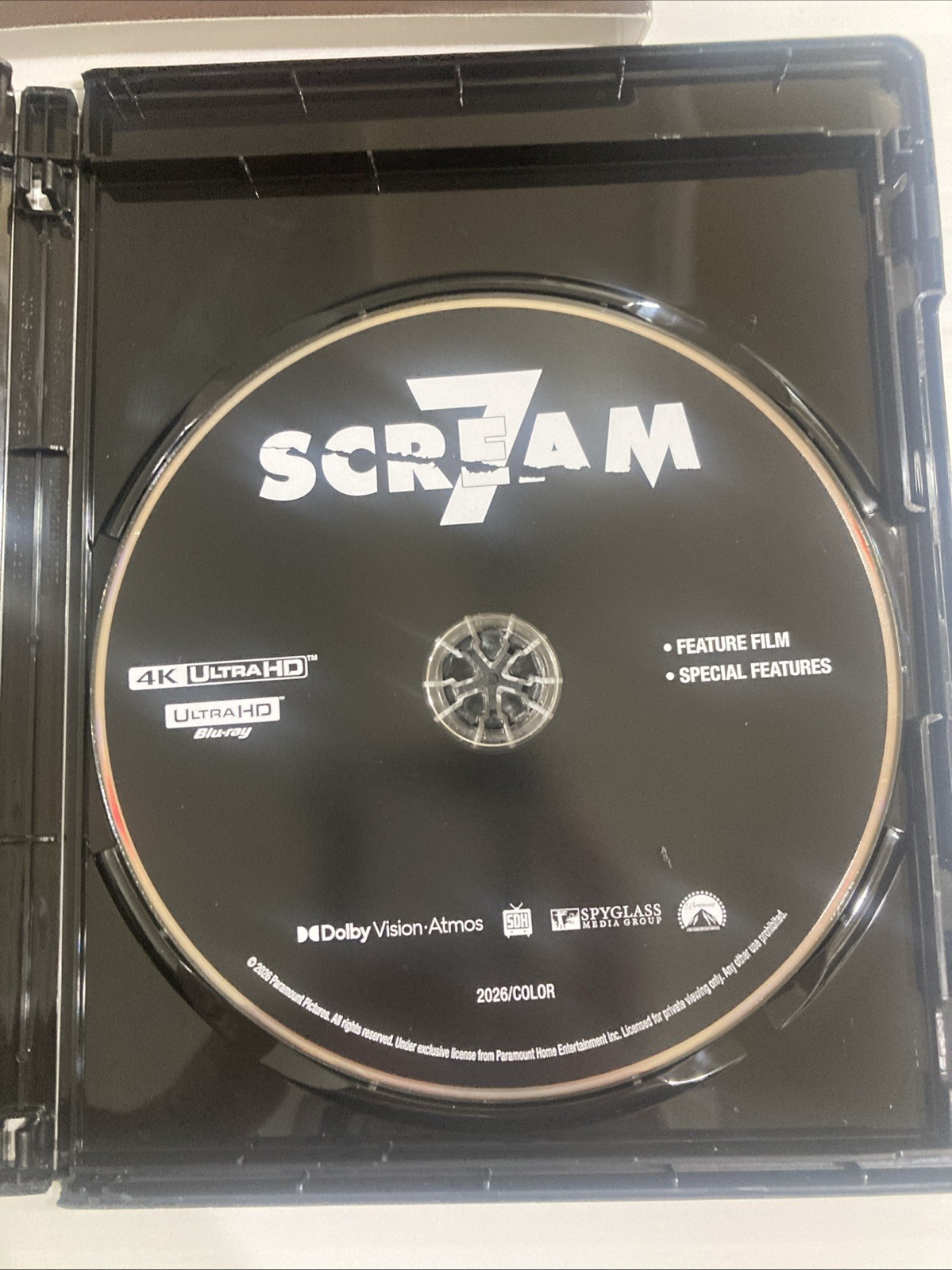 Scream 7 4K disc ONLY please read description!!