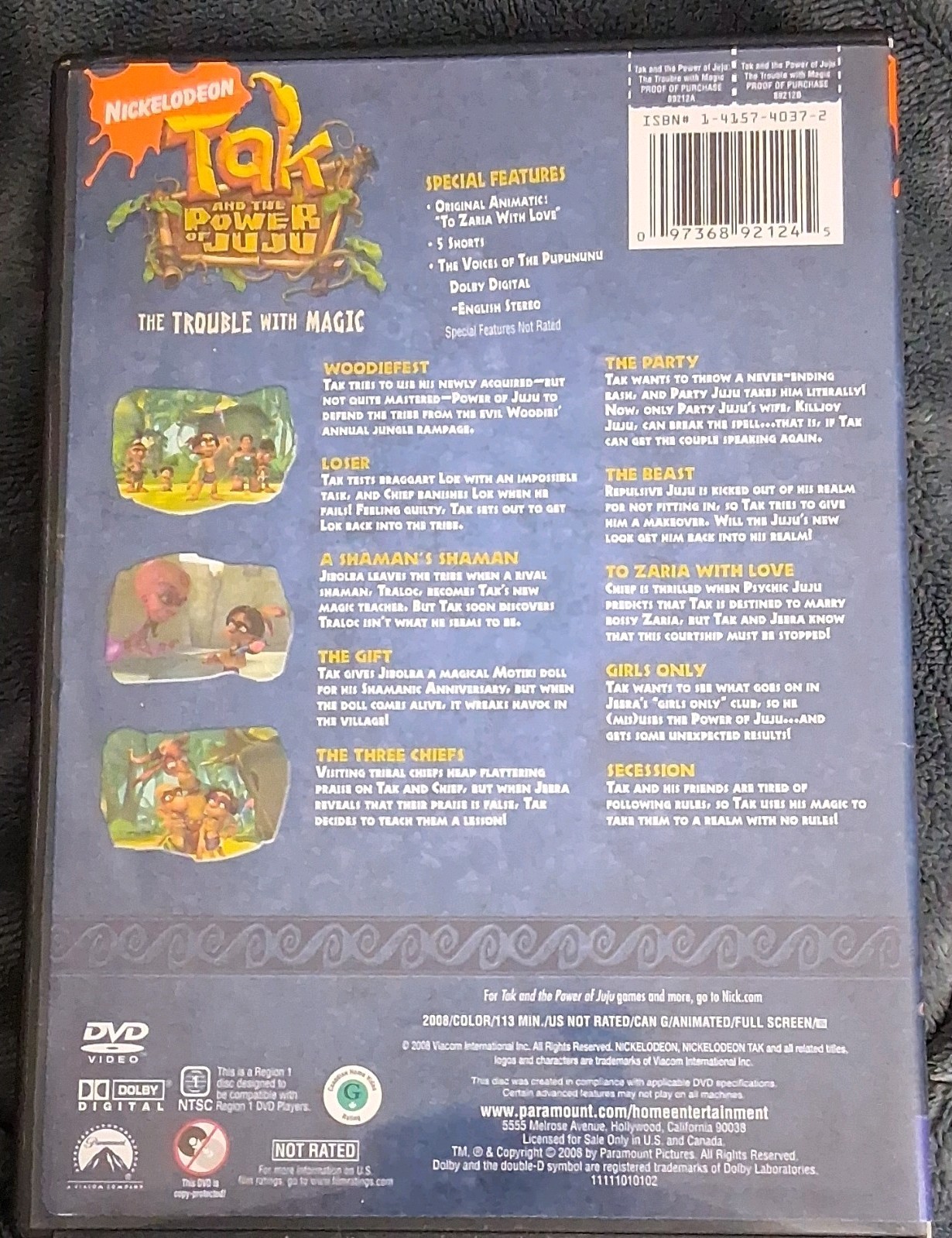 Paramount Tak and the Power of Juju: Trouble with Magic DVD 2008 Full Screen