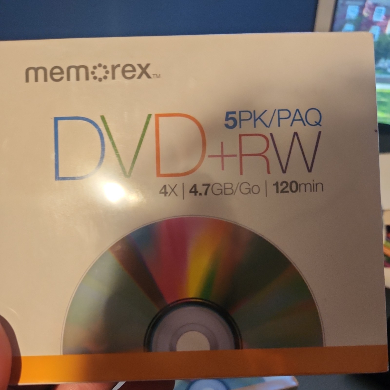 Memorex DVD+RW 5 Pack 4x 4.7GB 120min Brand New- C190