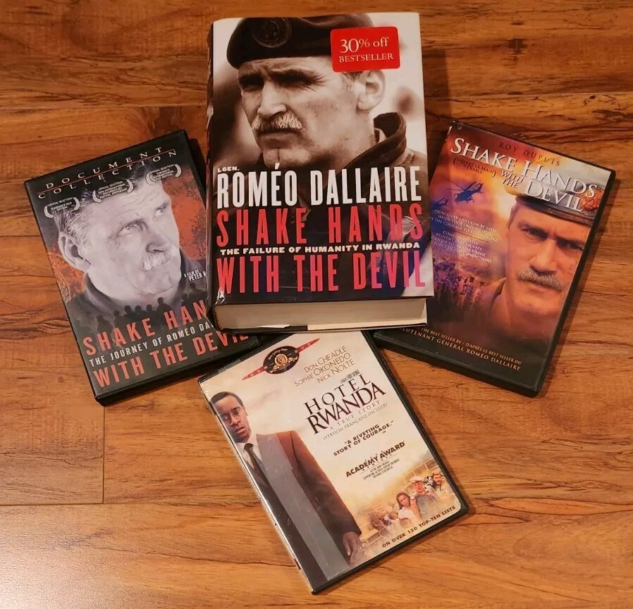 /1144 Shake Hands With The Devil & Hotel Rwanda DVD & Romeo Dallaire Book Lot