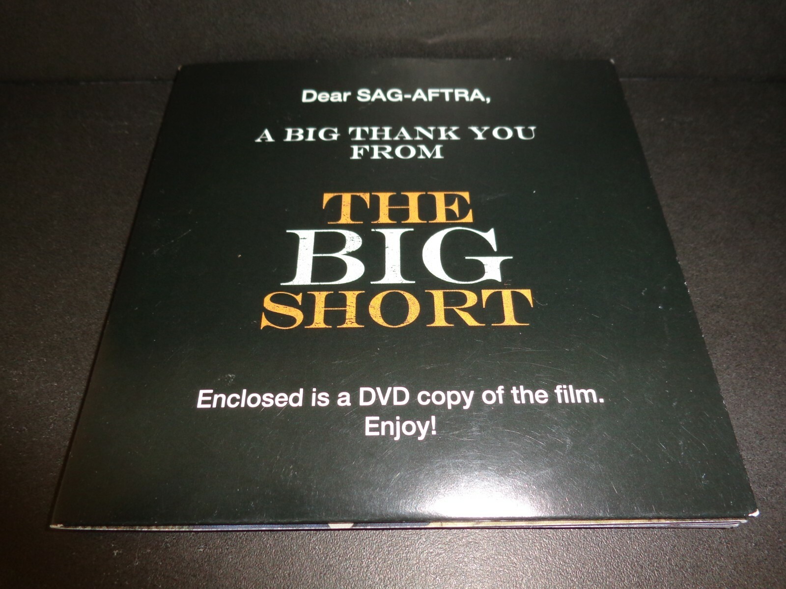 THE BIG SHORT-Greedy executives Christian Bale, Ryan Gosling, Brad Pitt-DVD–FYC