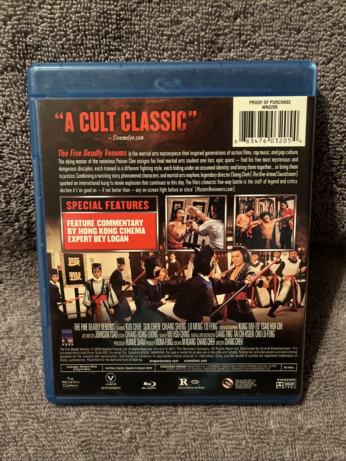 The 5 Deadly Venoms (Blu-ray, 2009) martial arts action kung fu classic five 🔥