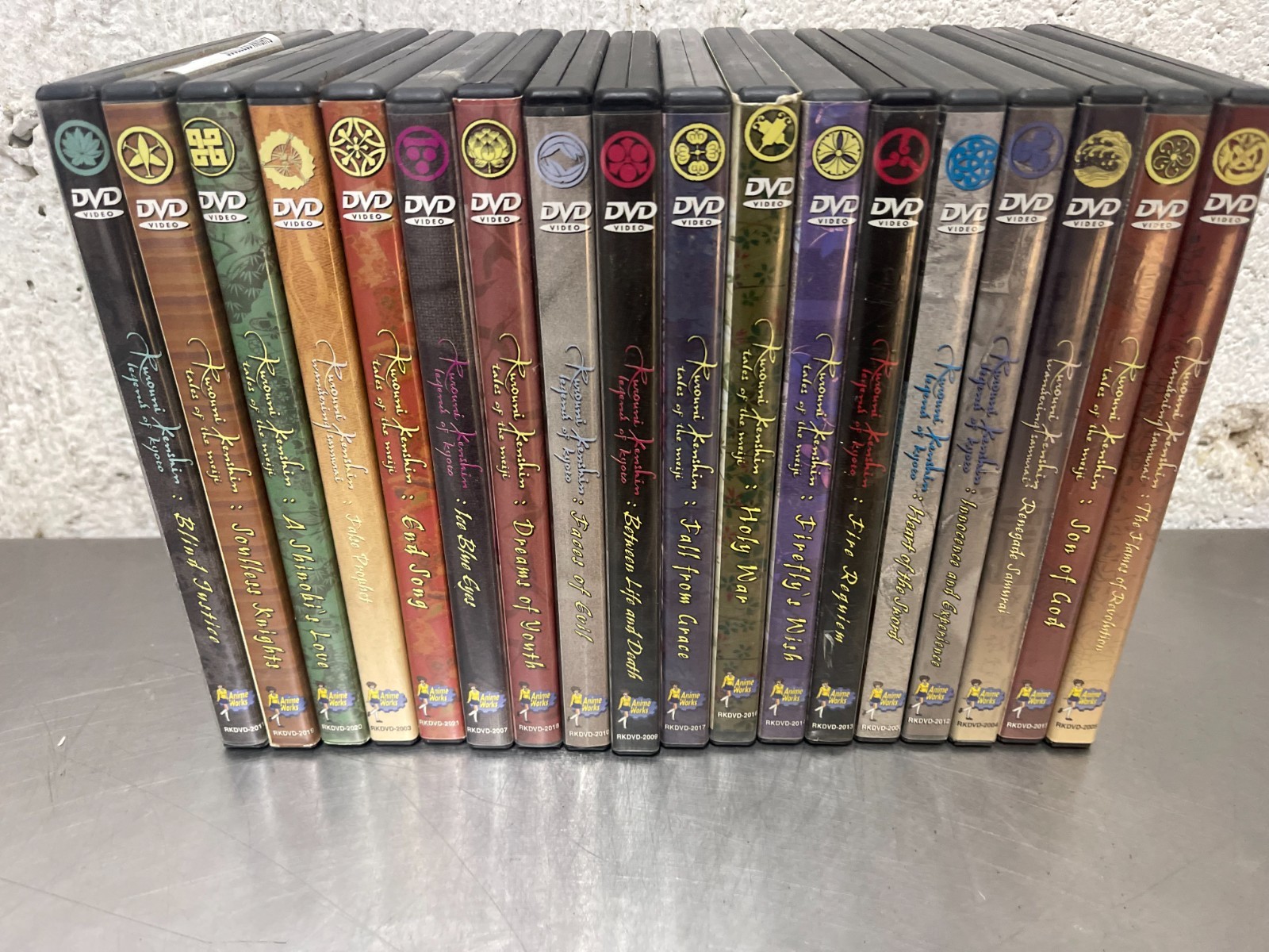 Lot of 18 Rurouni Kenshin Tales of the Meiji DVDs Video Lot Season 3 Volumes