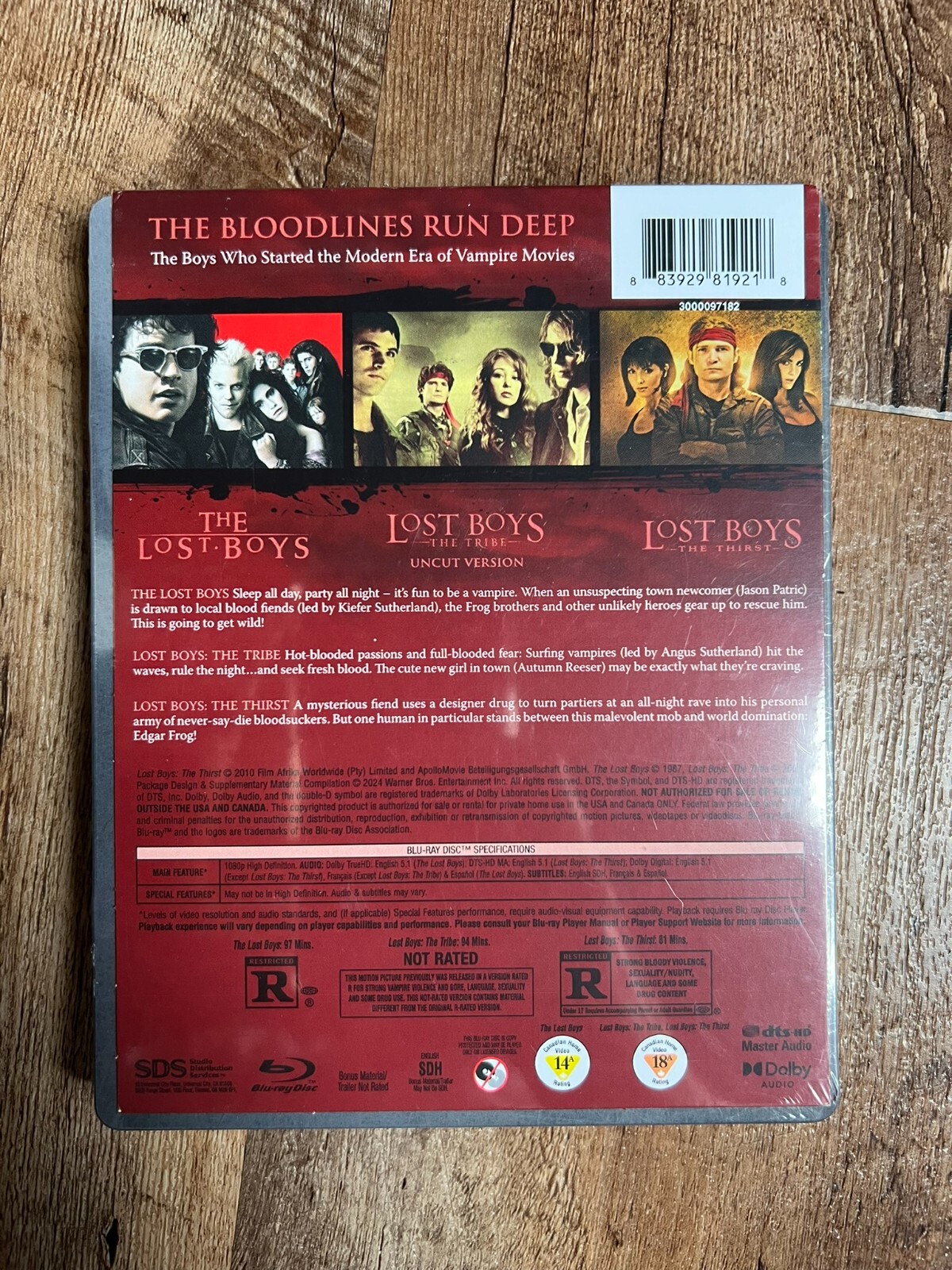 The Lost Boys Trilogy [All 3 Films] w. Steelbook (Blu-ray, Region Free) *NEW*