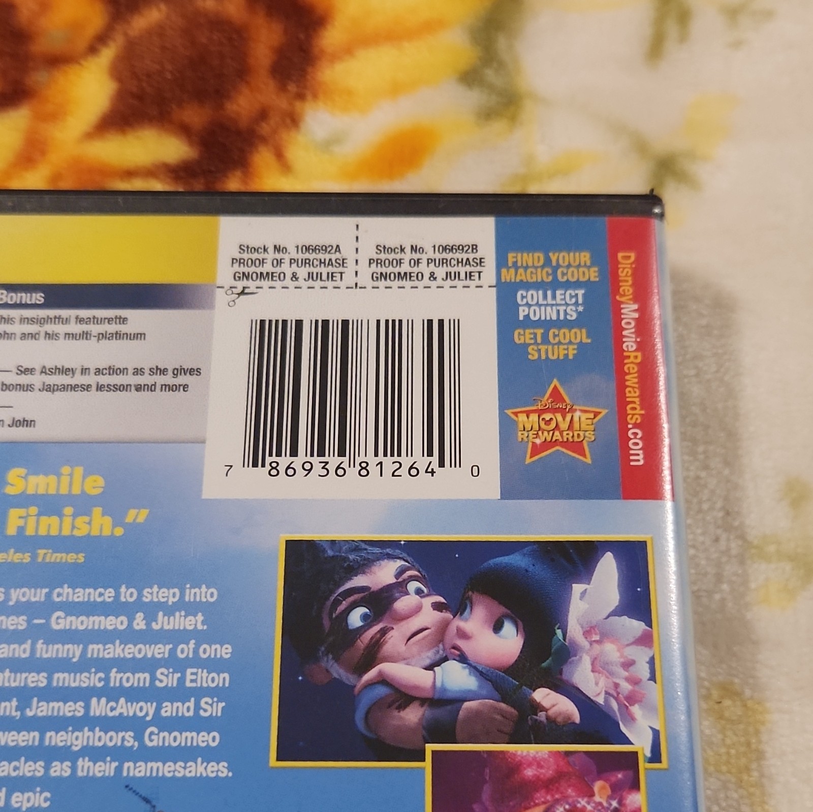 Touchstone Gnomeo & Juliet DVD (2011, Animated Comedy, G, 84 Min, NTSC)