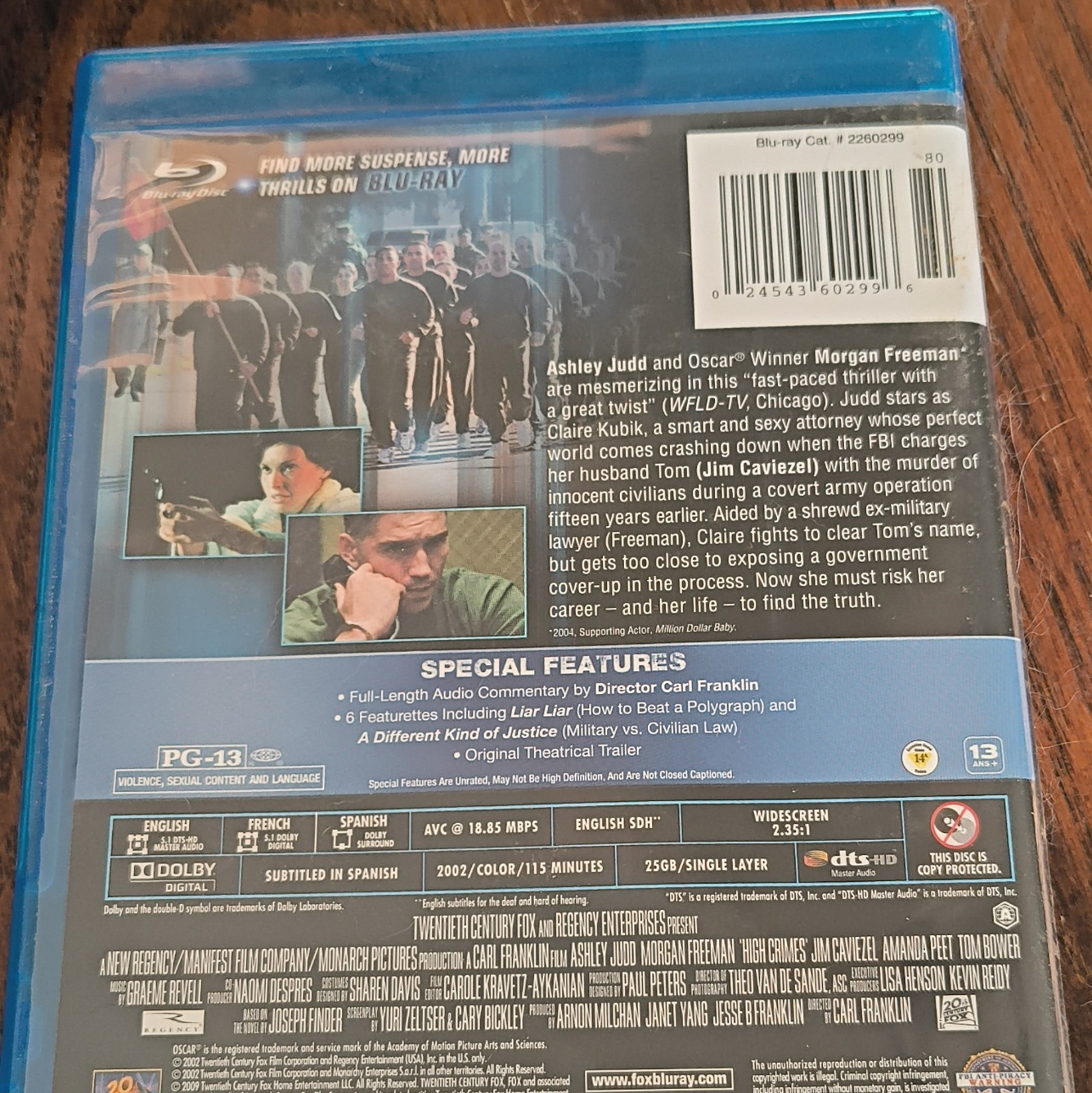 High Crimes Blu-ray Widescreen Commentary PG-13 Judd Freeman Franklin 2002
