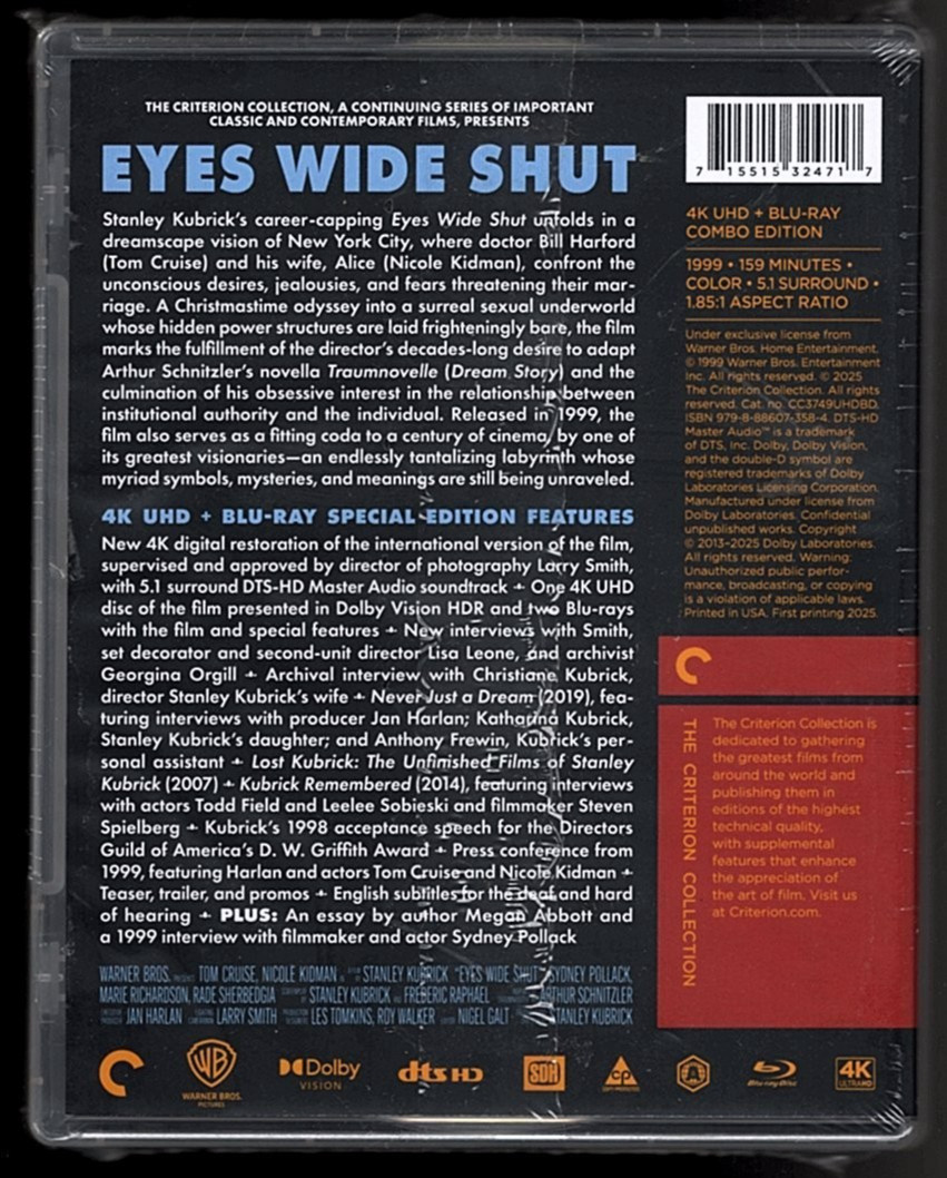 Stanley Kubrick’s Eyes Wide Shut (4K Ultra HD + Blu-ray, Criterion) Tom Cruise