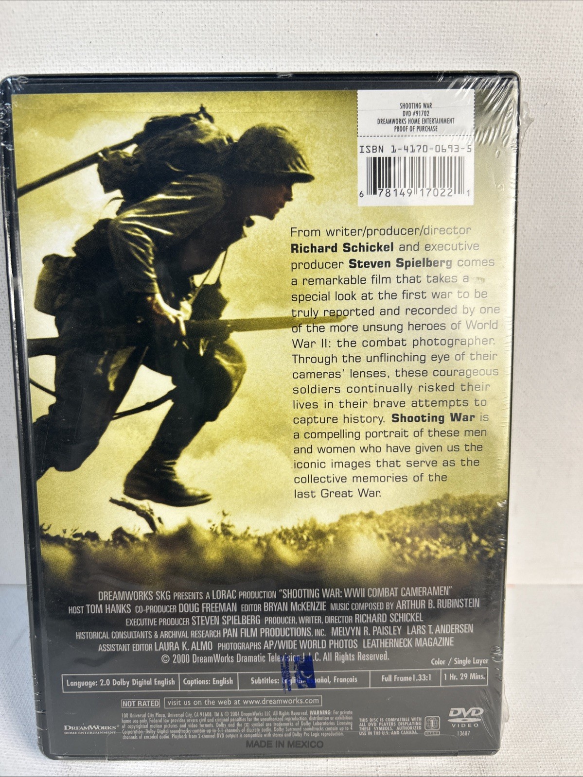 SEALED Shooting War – World War II Combat Cameramen DVD Tom Hanks Read Desc