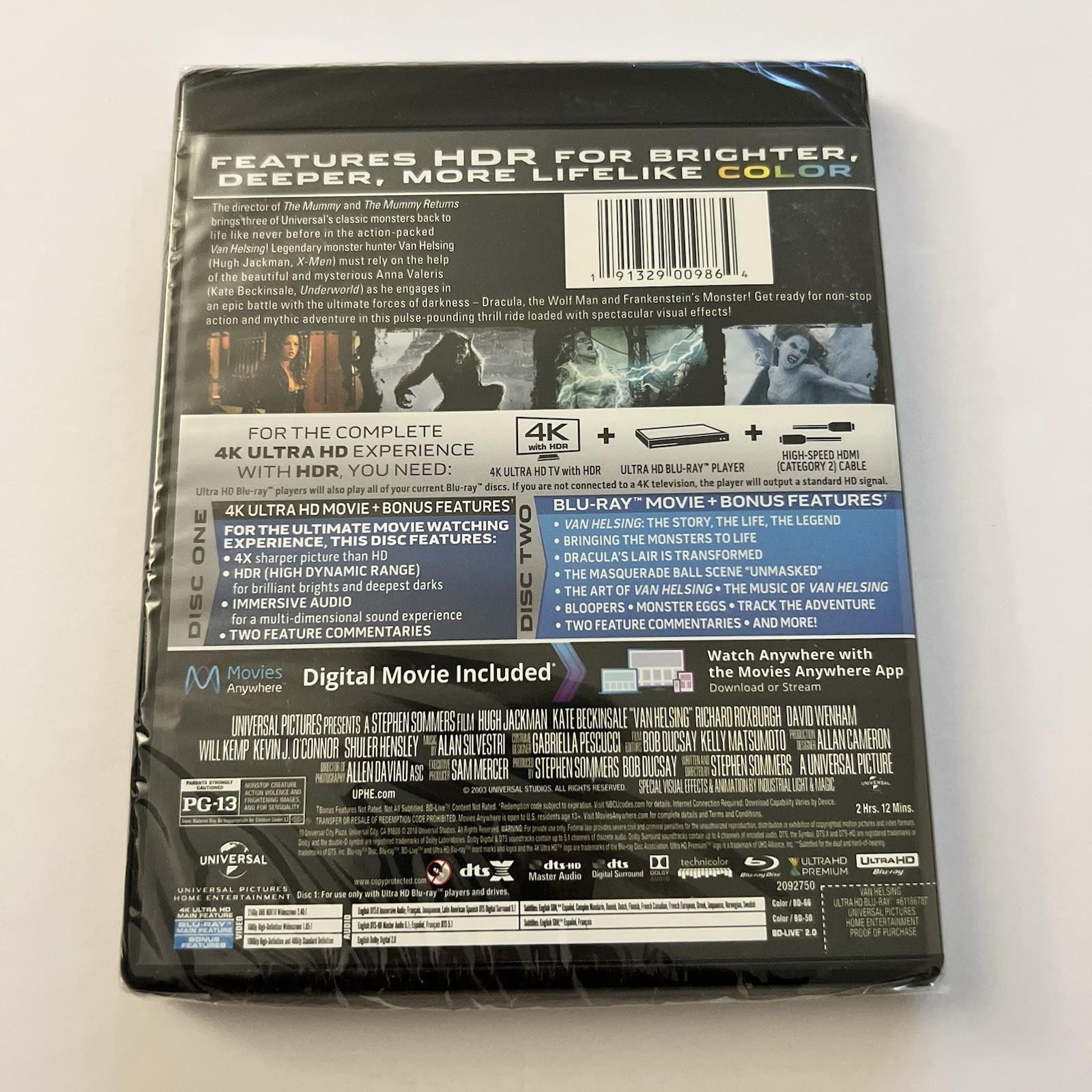 Van Helsing 4K UHD + Blu-ray Hugh Jackman NEW