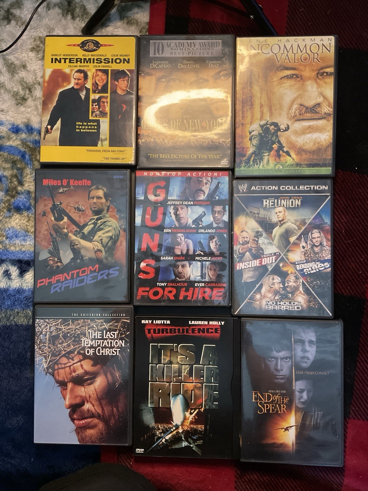 Lot Of 12 Action DVDs: Uncommon Valor, Intermission, Gangs Of New York + More