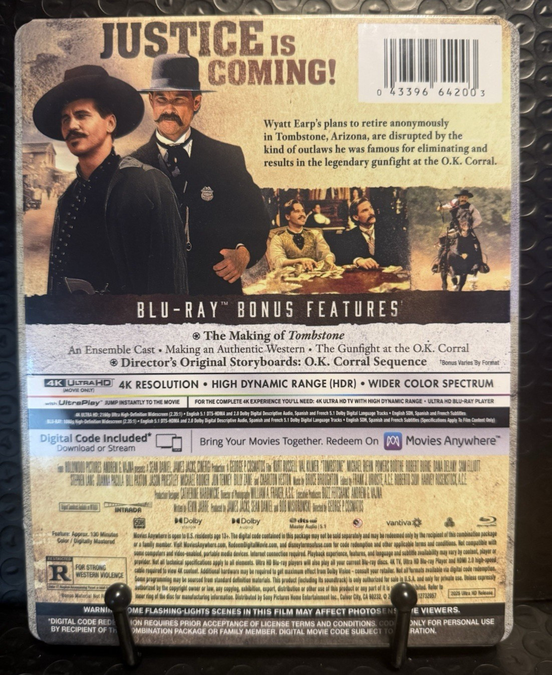 TOMBSTONE (4K UHD + BLU-RAY + DIGITAL* – LIMITED EDITION STEELBOOK)