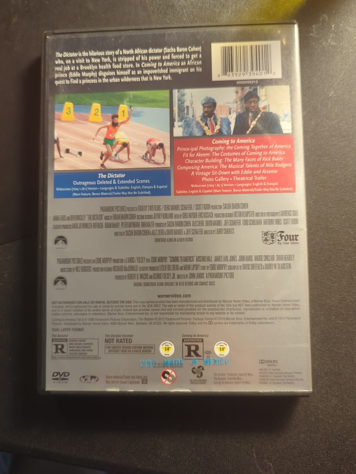 The Dictator Coming to America DVD Sasha Cohen Eddie Murphy
