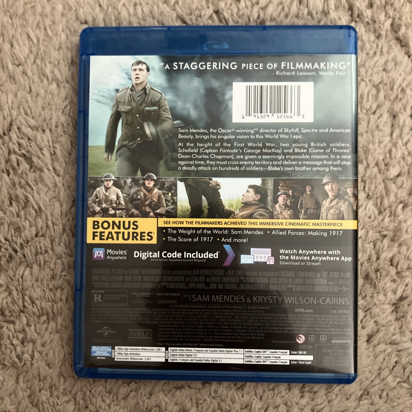 1917 (Blu-ray + DVD + Digital, 2019)