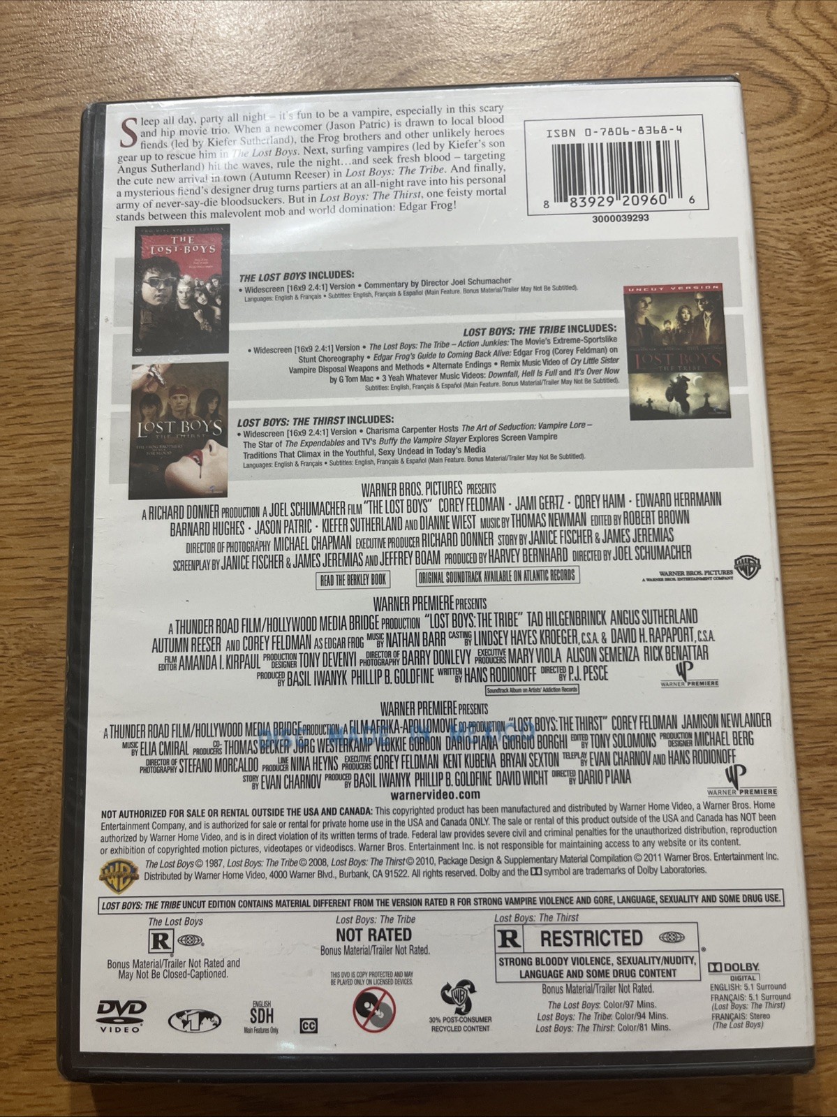 The Lost Boys Trilogy DVD Corey Feldman NEW