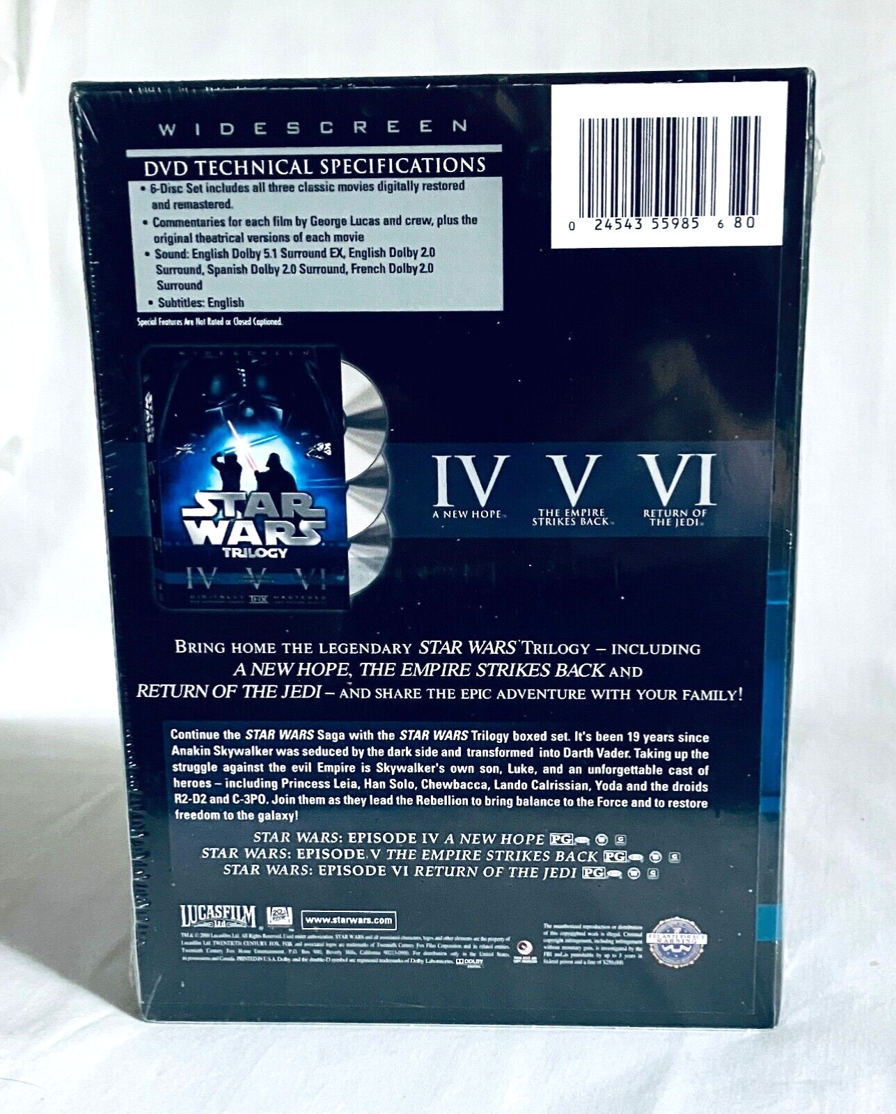 ✅ Star Wars ORIGINAL Theatrical Trilogy DVD A New Hope Empire Strikes Back Jedi