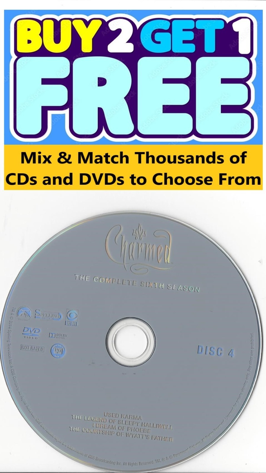 Charmed: The Complete Series (DVD) Sixth Season 6 Disc 4 Replacement Disc