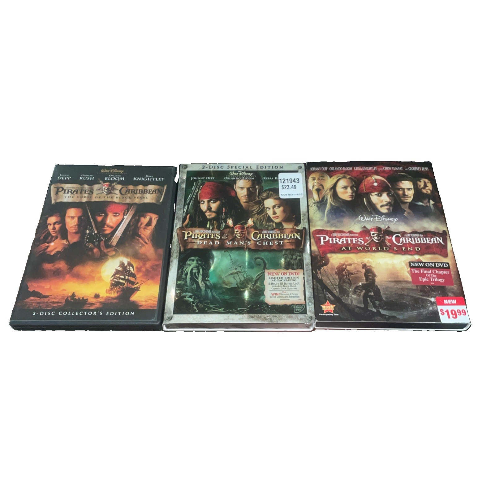 Pirates Of The Caribbean Collectors Editions Trilogy 1-3 Black Pearl Dead Mans