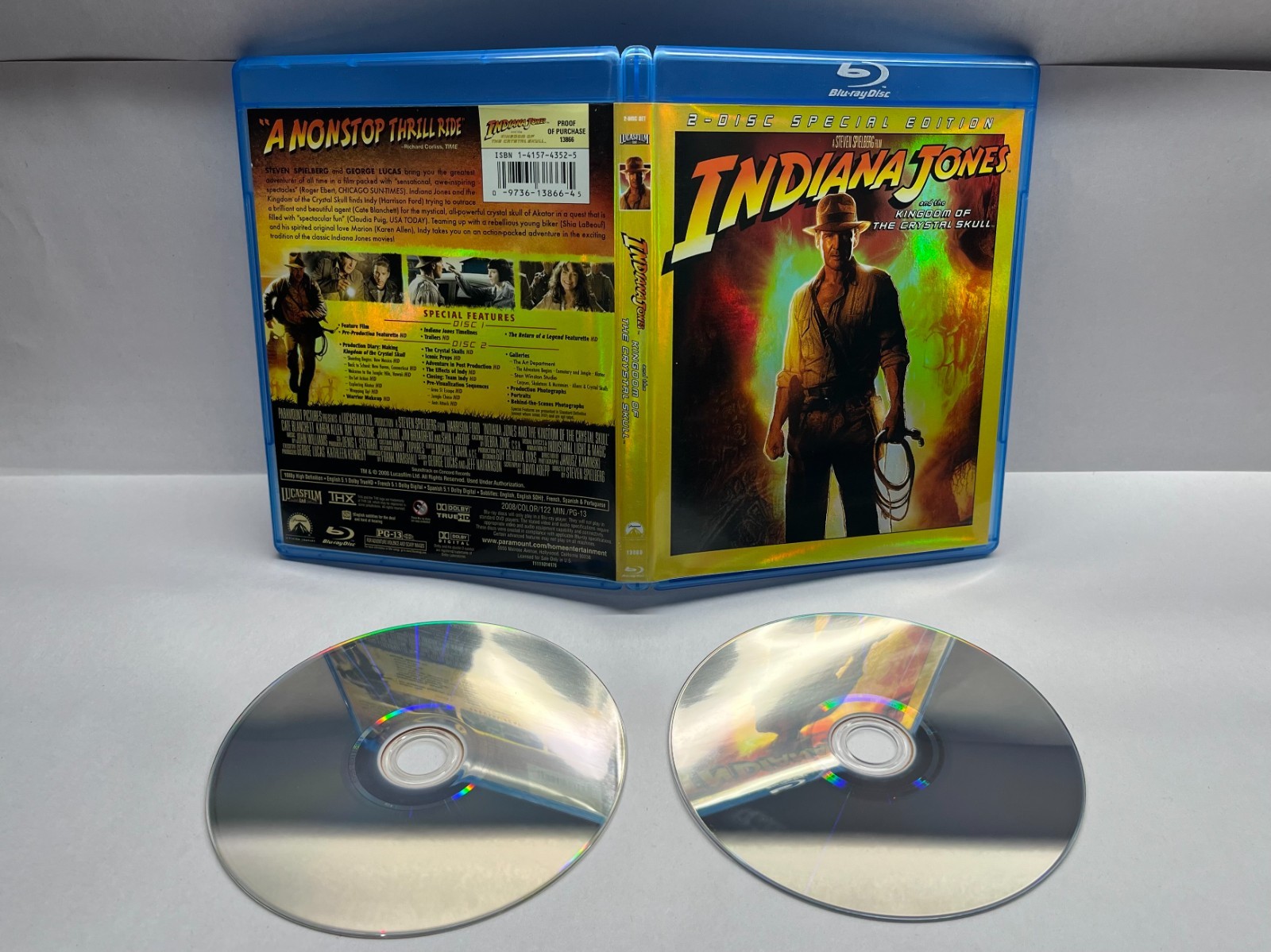 Adventures of Indiana Jones Widescreen 4-DVD Box Set + Blu-Ray Crystal Skull DVD