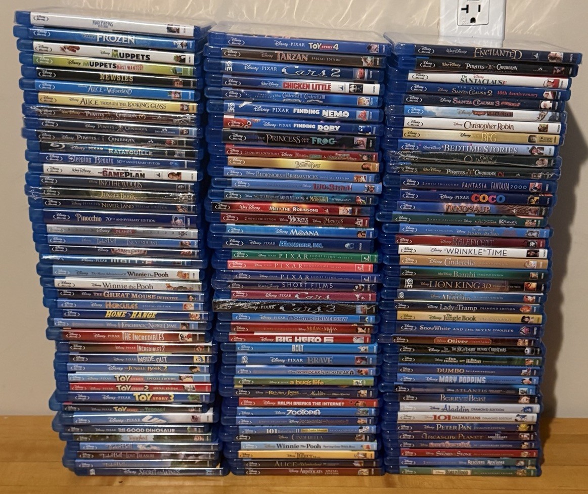 126 Disney Blu Ray DVD Lot , Rare Titles, Out Of Print, Great Condition.