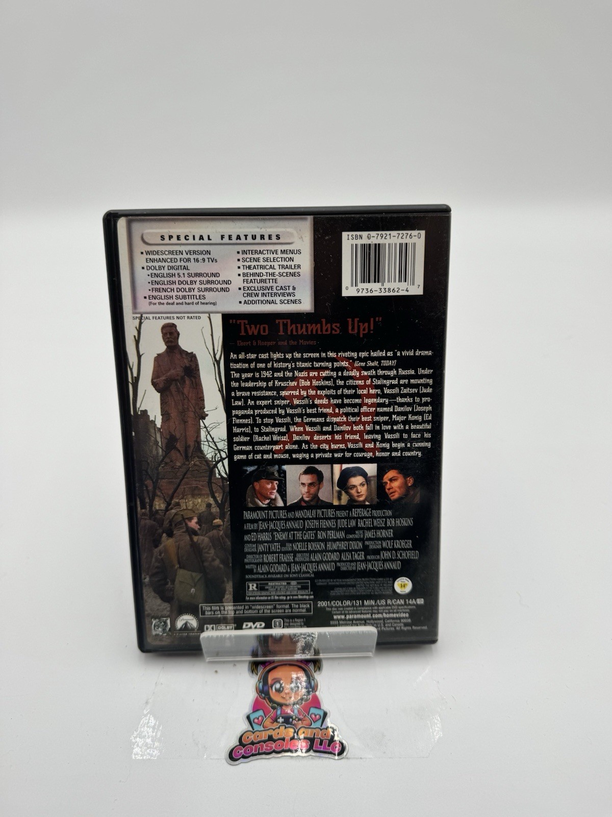 Enemy At The Gates (2001 DVD 131 Min) Jude Law R Graphic War Violence Some…