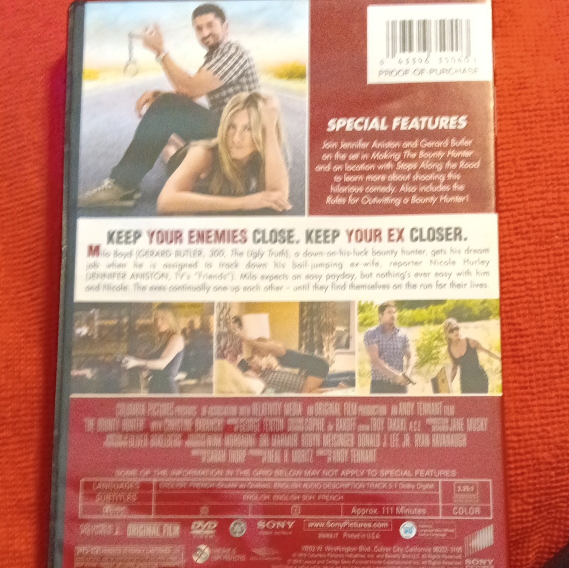 Sony The Bounty Hunter DVD PG-13 Comedy Aniston Butler 2010 111 min