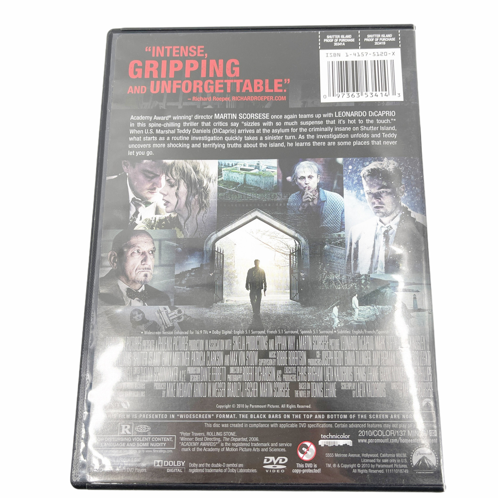 Shutter Island (DVD, 2010) Widescreen Leonardo DiCaprio, Martin Scorsese Picture
