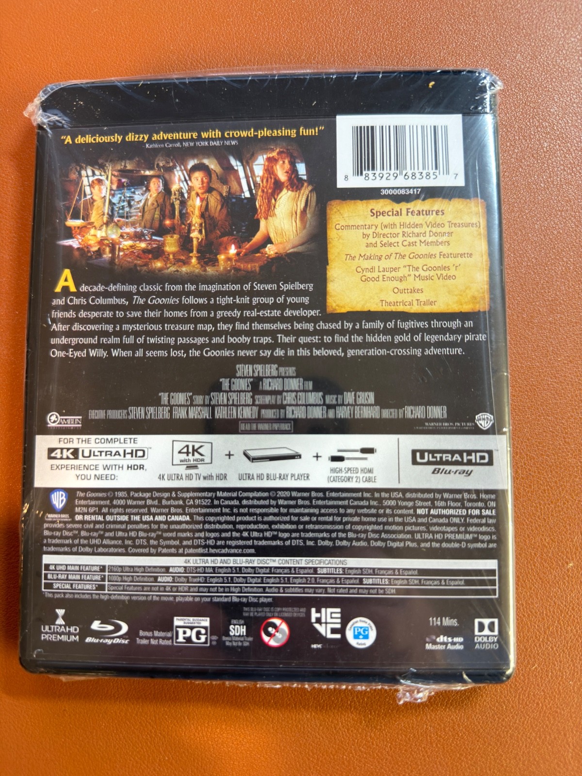 The Goonies 4K UHD Blu-ray Sean Astin NEW