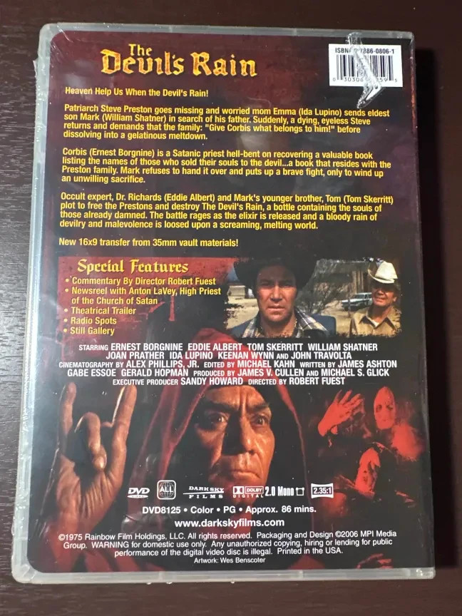The Devil’s Rain DVD Shatner Borgnine Travolta 2006 Cult Horror NEW SEAL CUT UPC