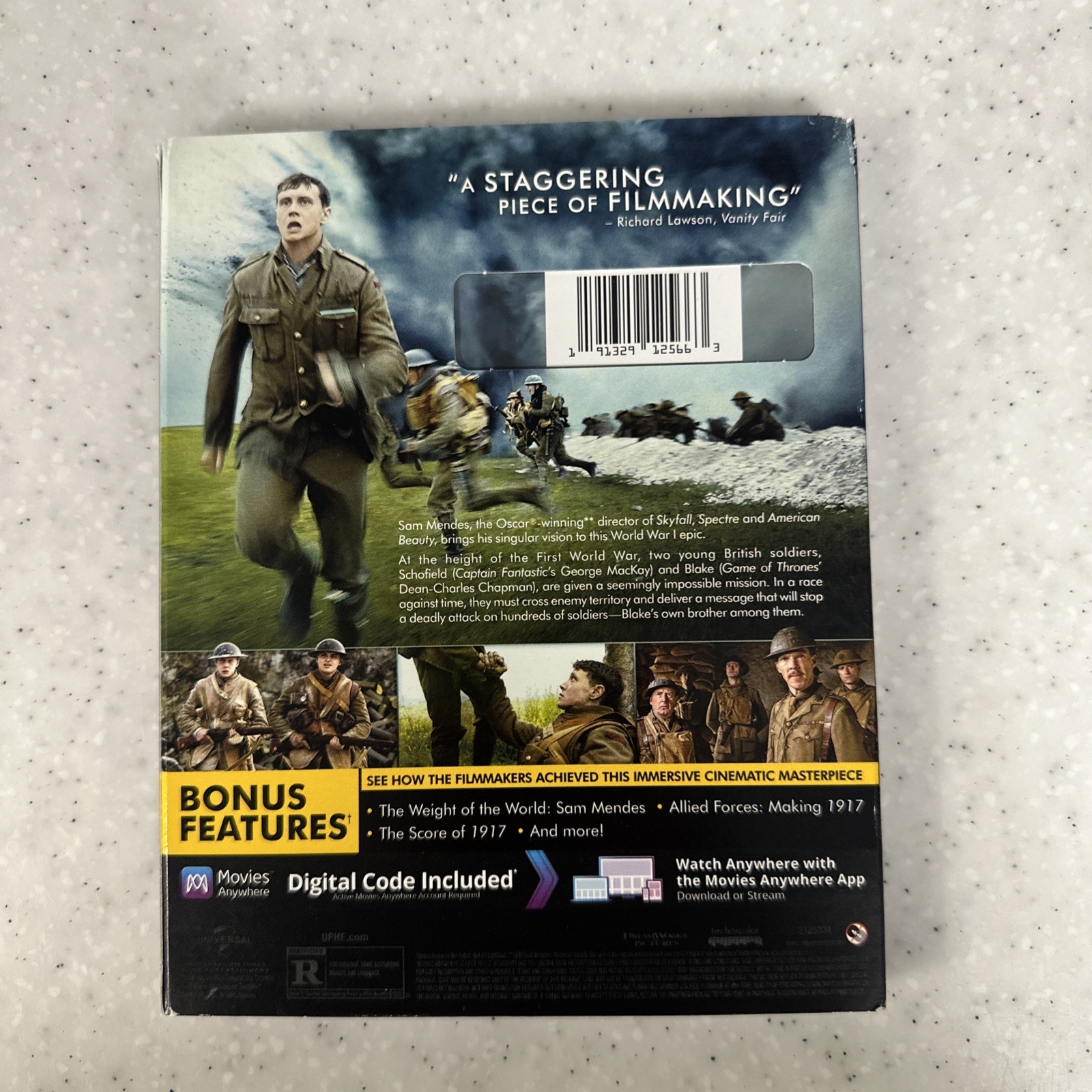 1917 Blu-ray DVD Combo Pack Sam Mendes World War I War Movie W Slipcover