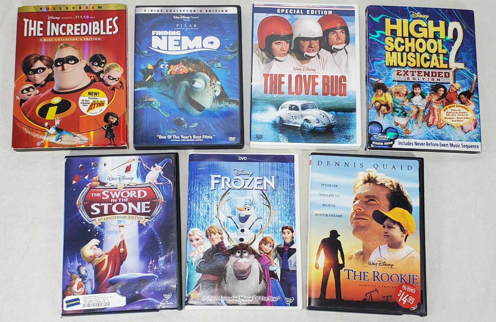 Lot of 7 DISNEY DVD’s – Children Family Animation & Live Action – Excact DVDs