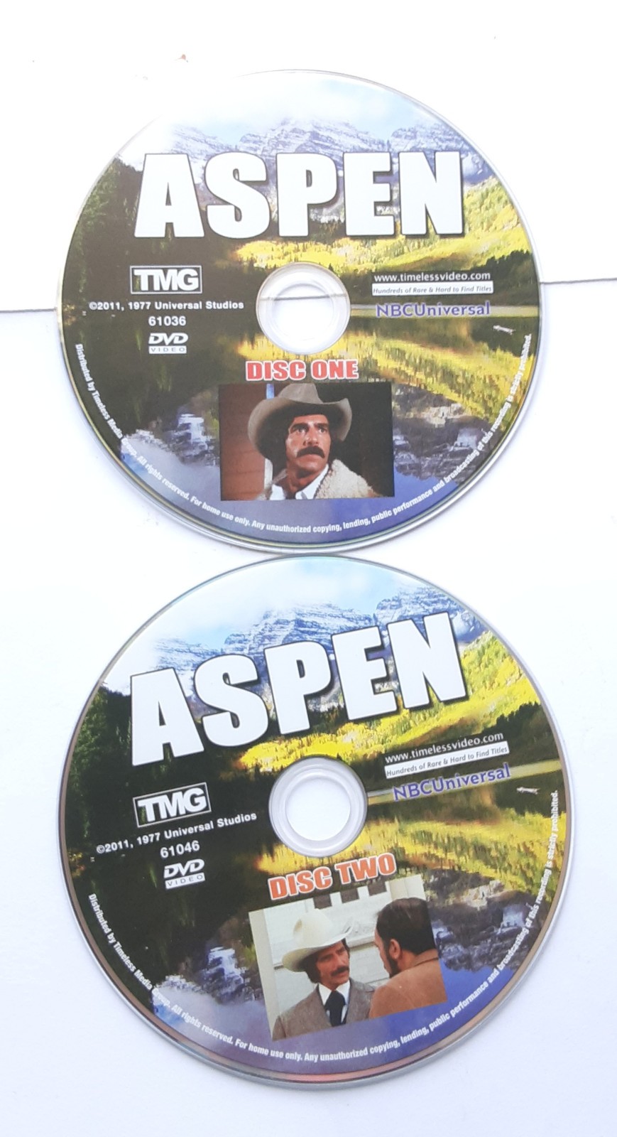 Aspen Complete TV Mini Series : Sam Elliott . (2 used Disc only ) OOP. HTF