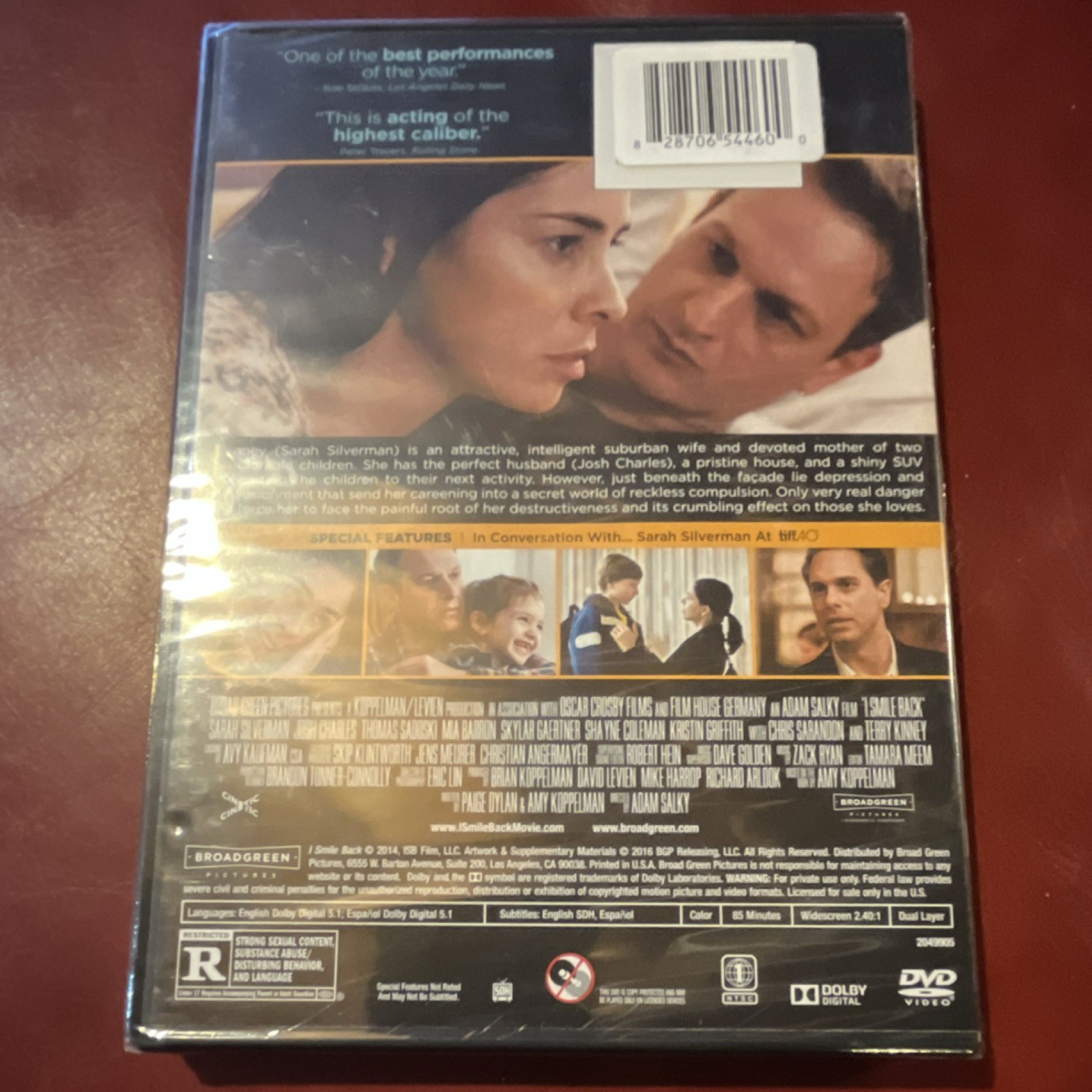 I Smile Back NEW SEALED DVD Widescreen 2016 Drama Sarah Silverman Region 1