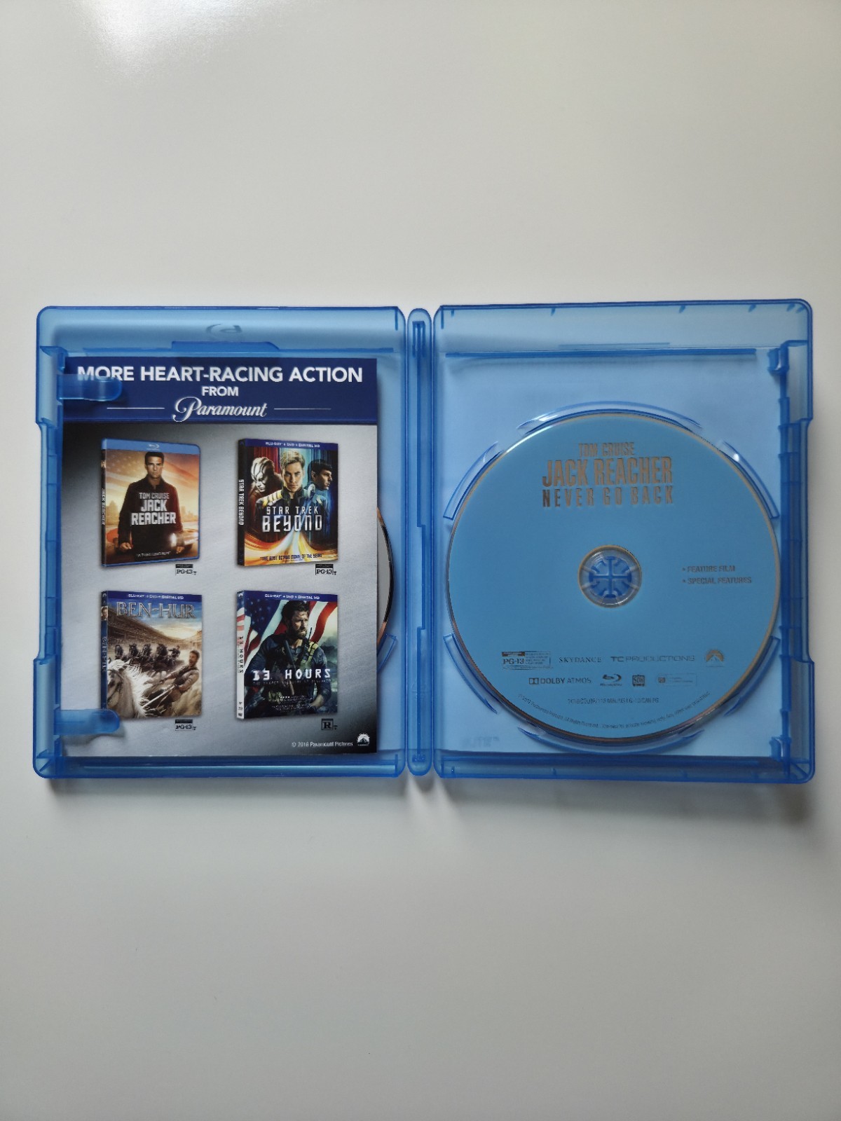 Jack Reacher: Never Go Back (Blu-ray/DVD, 2016, 2-Disc Set) LIKE NEW