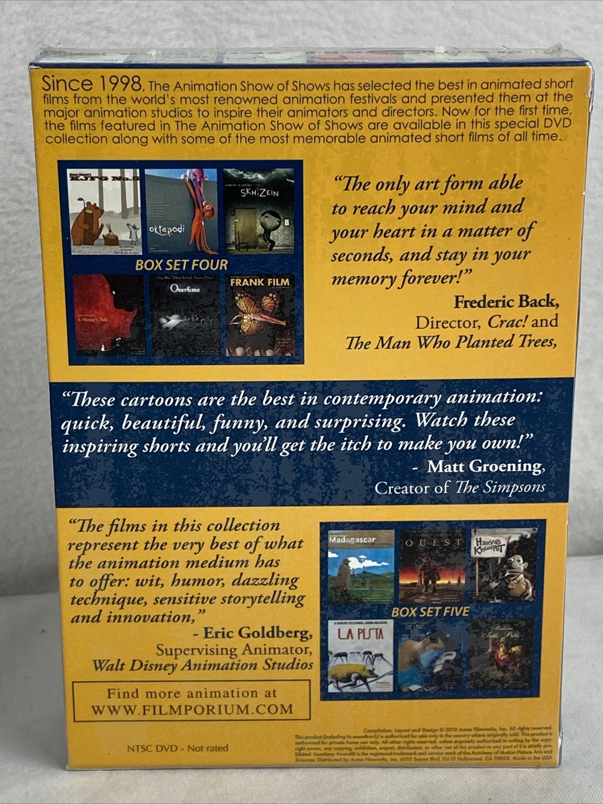 The Animation Show Of Shows Box Set #6 18 Award Winning Short Films 6 DVD Sealed