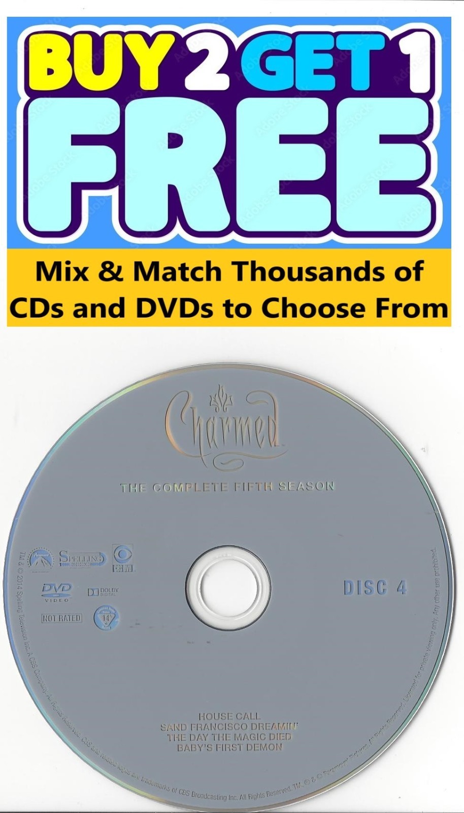 Charmed: The Complete Series (DVD) Fifth Season 5 Disc 4 Replacement Disc