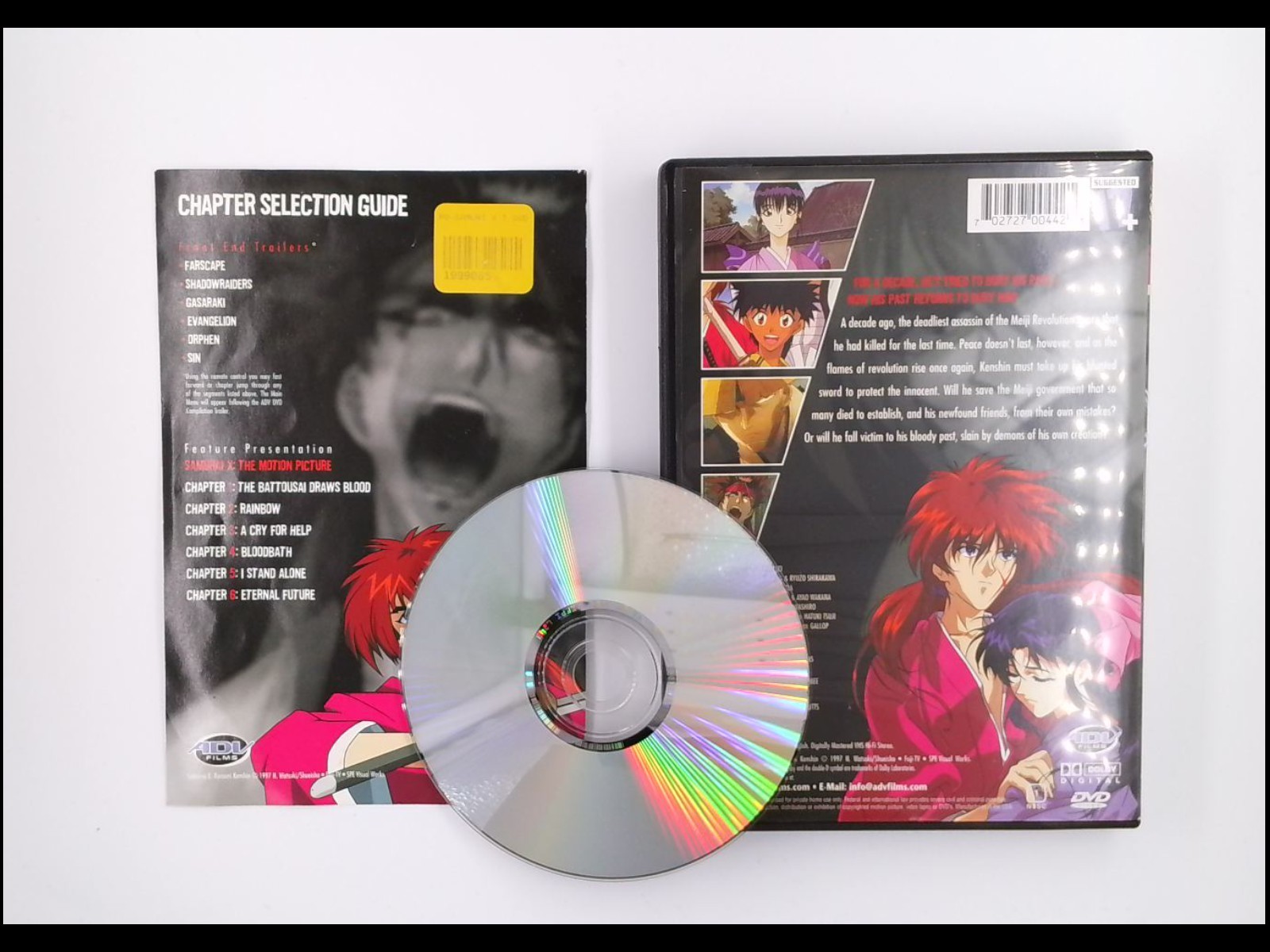 Samurai X: The Motion Picture (DVD, 2001) Rurouni Kenshin Anime 1997 ● Like New