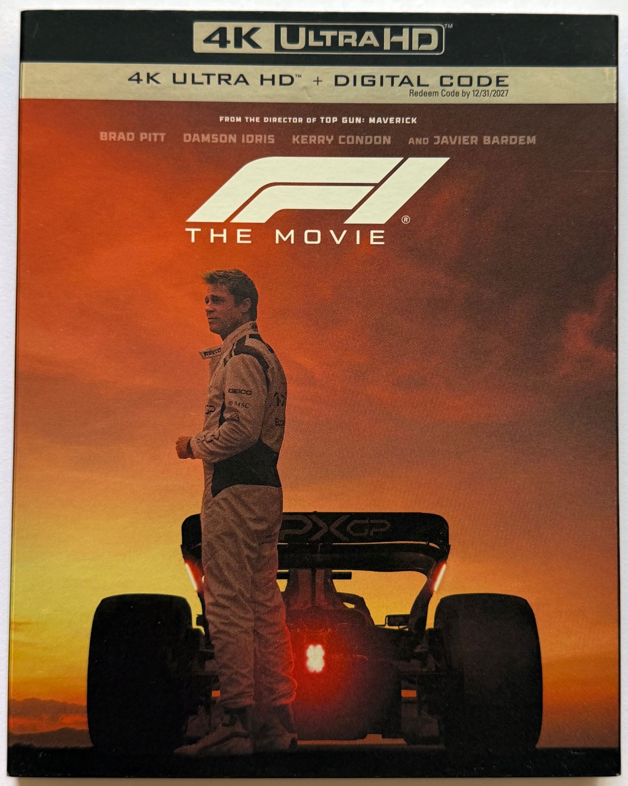F1 The Movie 4K Ultra HD + Digital Code. New and Factory Sealed WTTH Slipcover.
