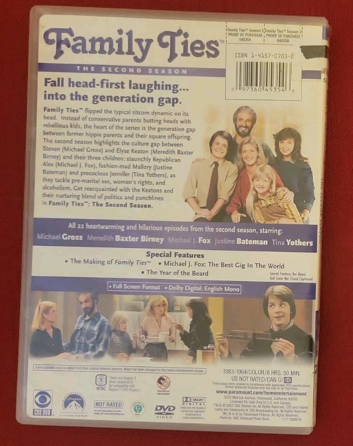 Family Ties: Season 1 2 3 4 5 Michael J. Fox DVD FORMER LIBRARY Justine Bateman