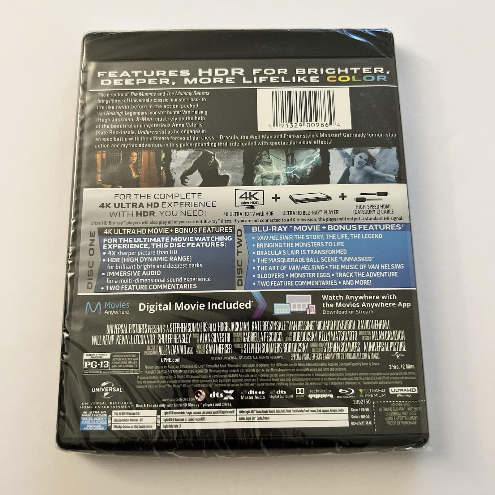 Van Helsing 4K UHD + Blu-ray Hugh Jackman NEW