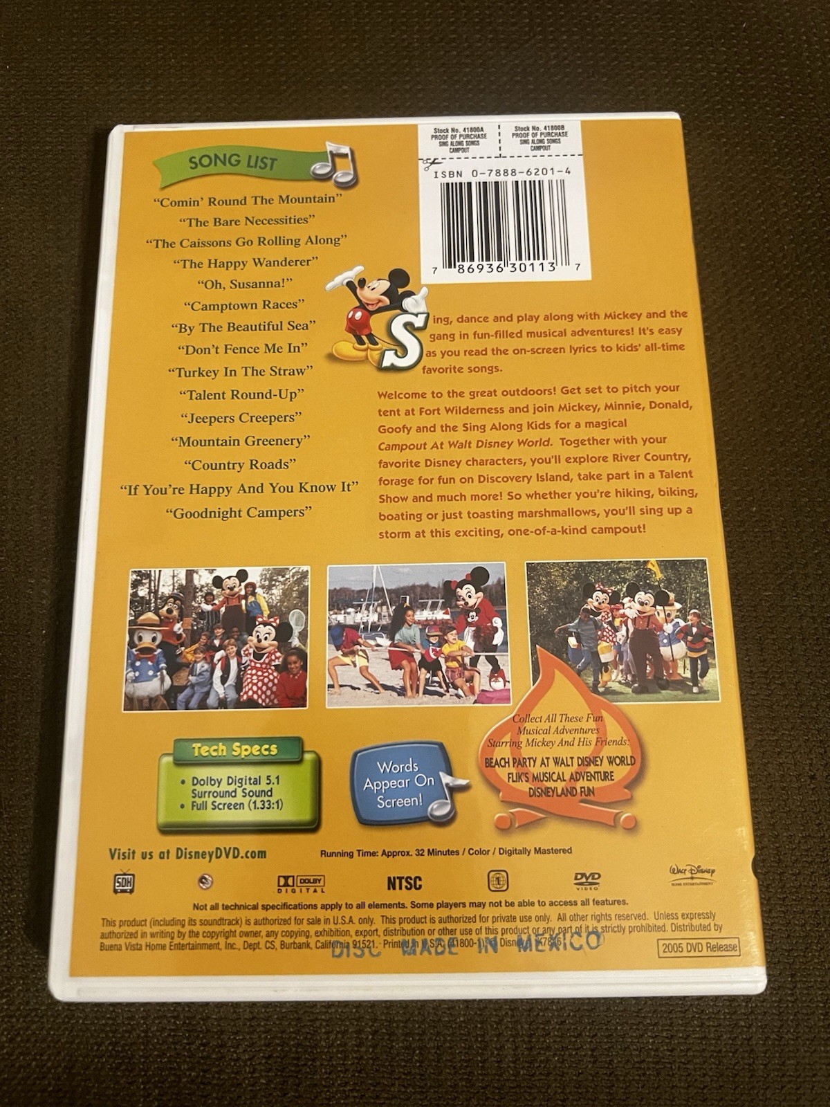 Disney Sing Along Songs Campout at Walt Disney World DVD