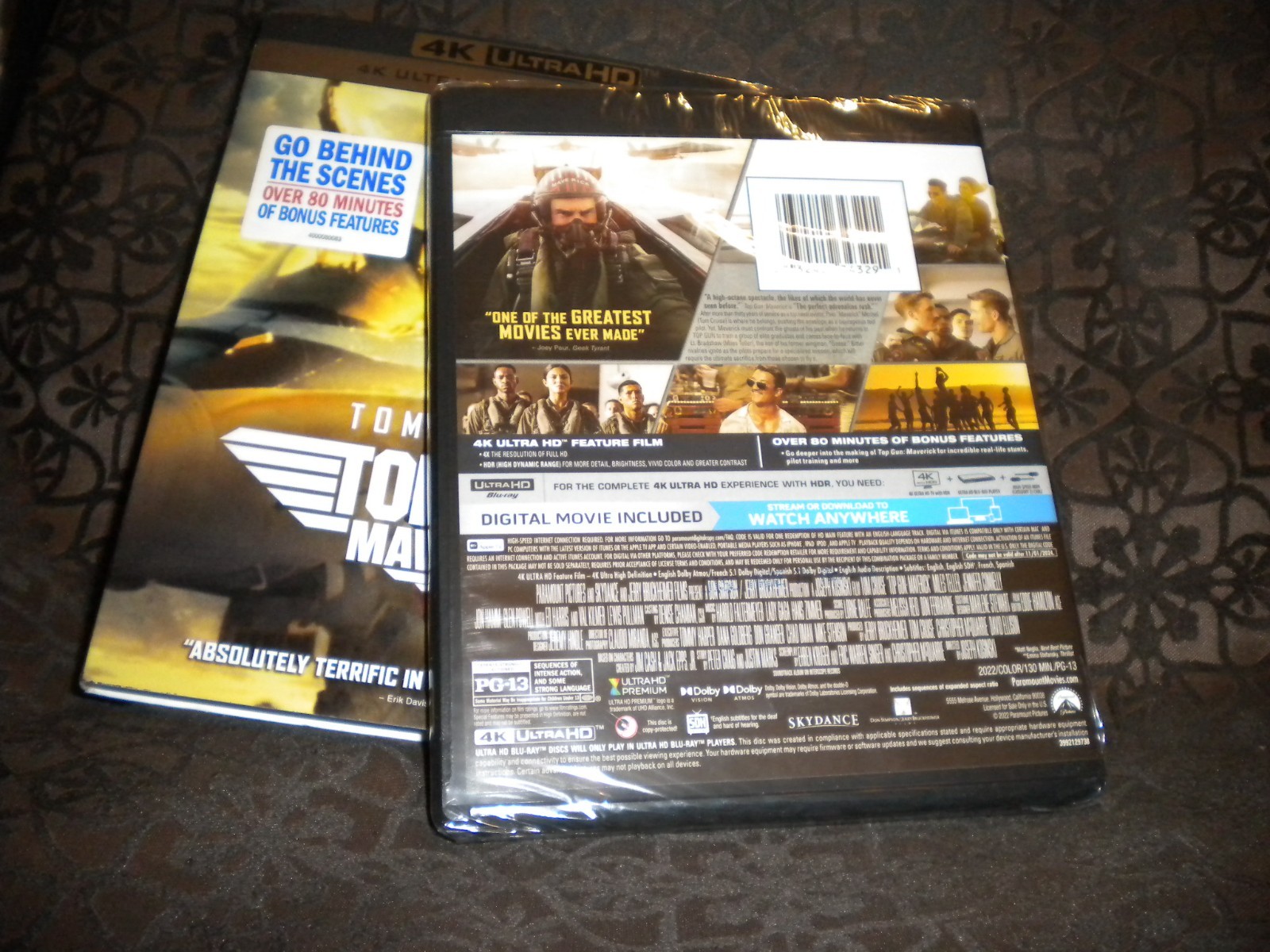 NEW/SEALED Top Gun: Maverick (Ultra HD 4K + Digital 2022) w/Slipcover Tom Cruise