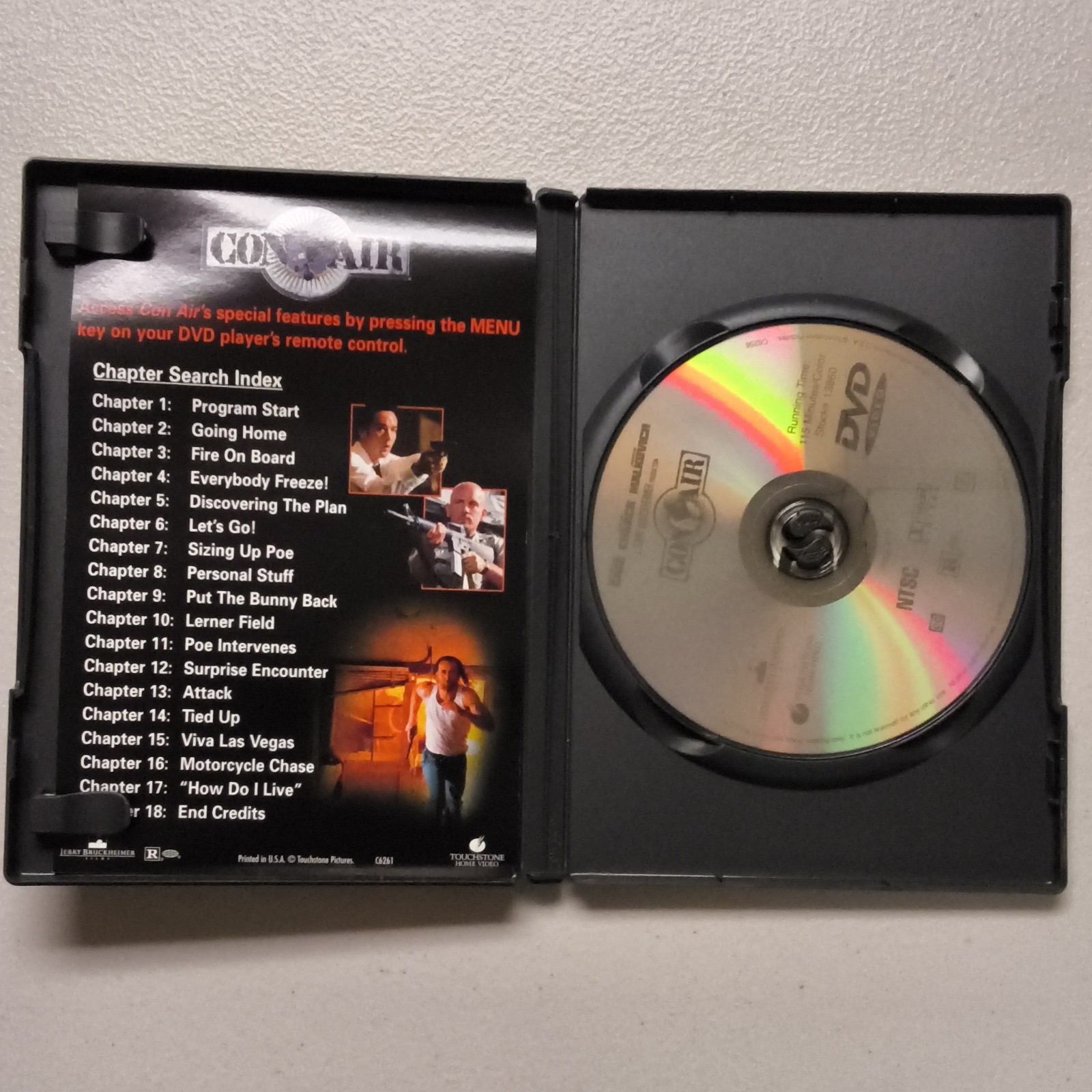 Touchstone Home Video Con Air DVD Widescreen Subtitles Cage Cusack R 115min