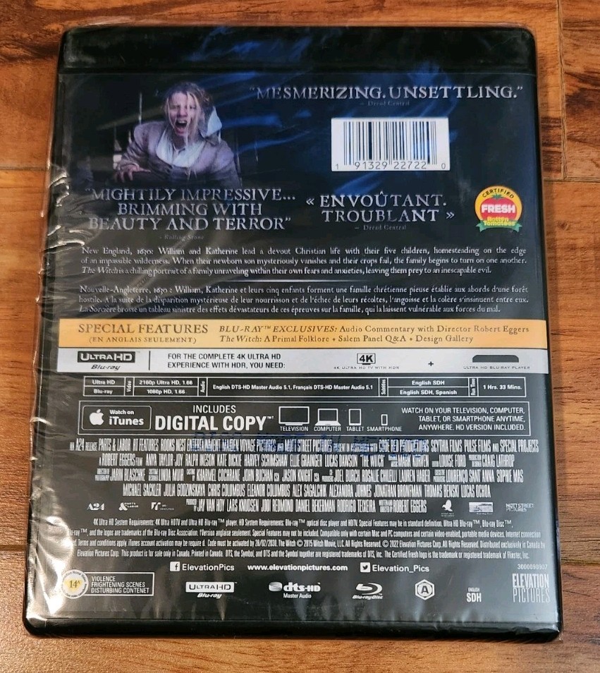 /6693 The Witch (2015, VVitch, Robert Eggers) 4K UHD Ultra HD Blu-ray SEALED