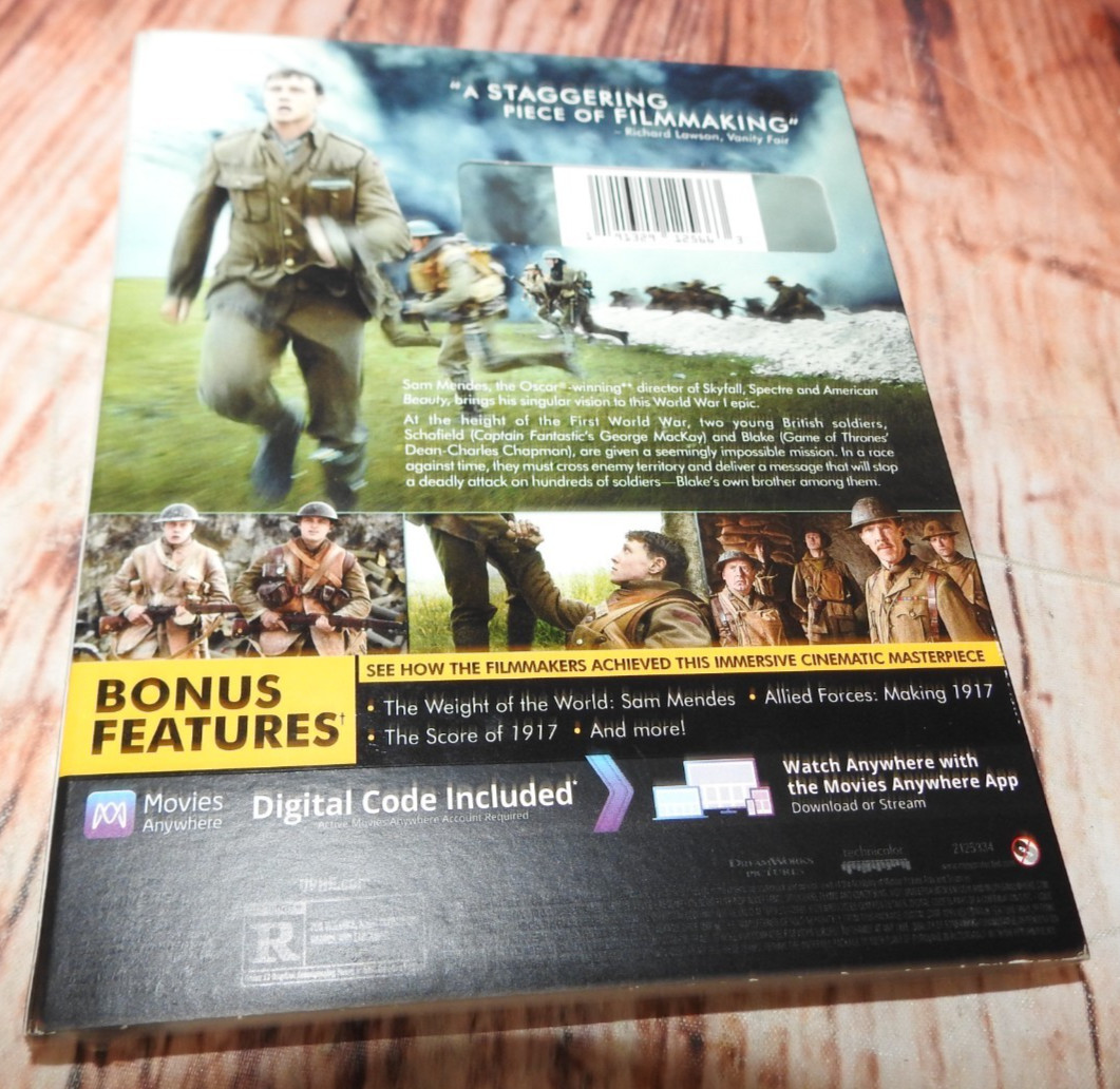1917 (Blu-ray + DVD , 2019) Valid Digital Code with Slipcover