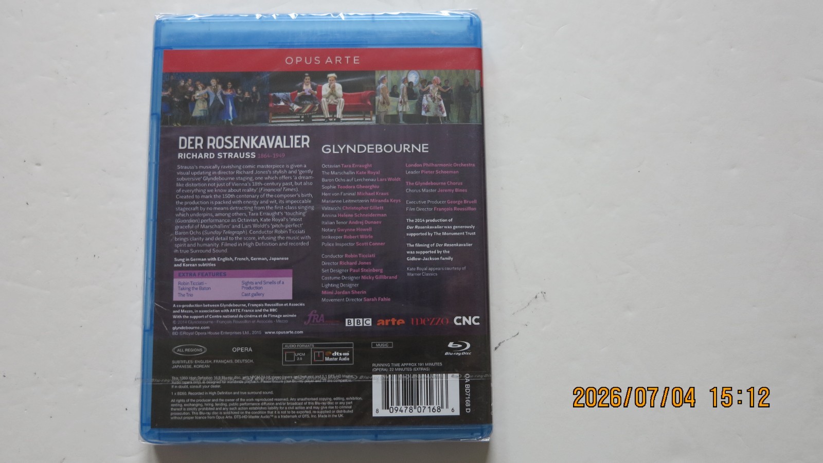 Der Rosenkavalier [Blu-ray] Erraught/Royal/Ticciati 2014 Opus Arte SEALED